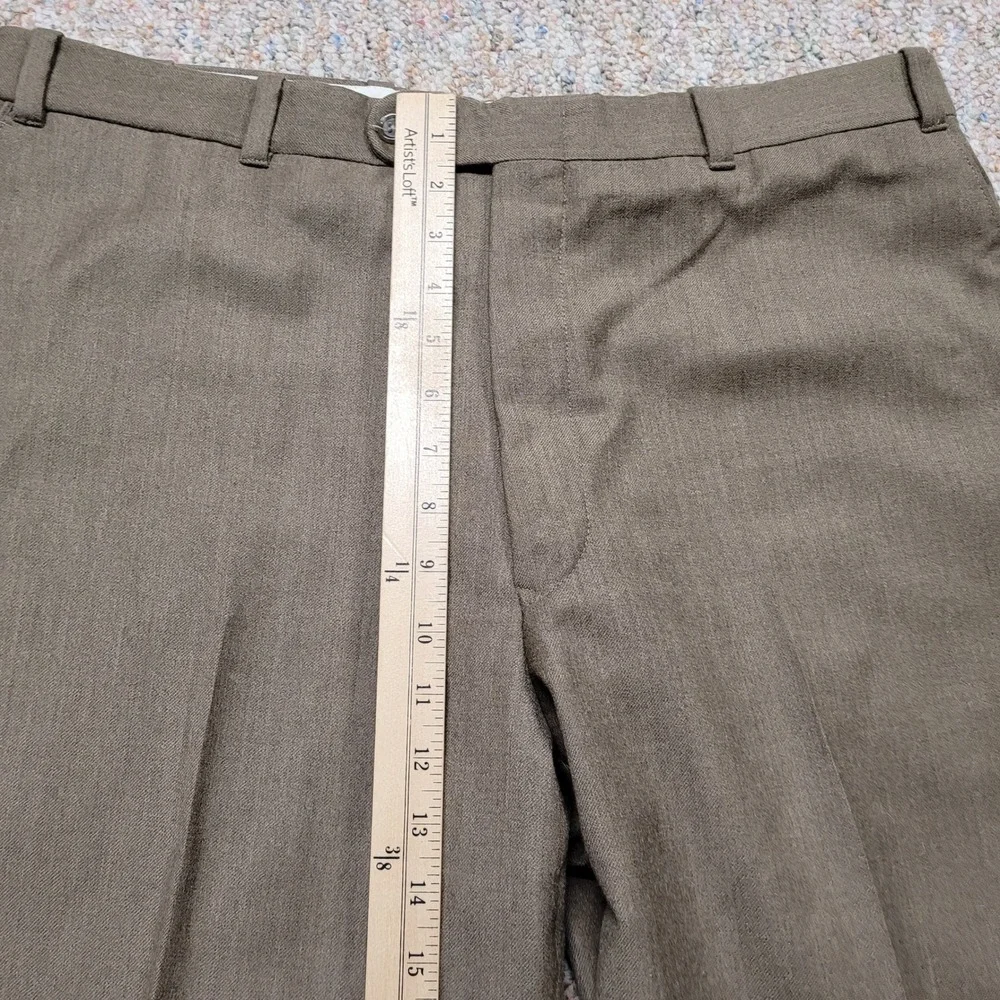 L.L. Bean Dress Pants Men 36x30 Brown Tan‎ Wool Classic Fit Chinos Trousers VTG